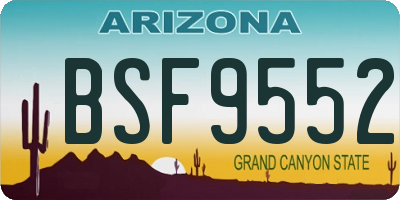 AZ license plate BSF9552