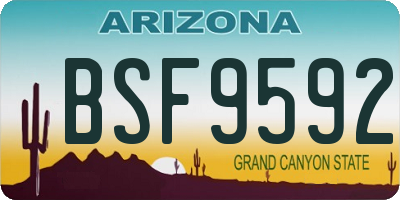 AZ license plate BSF9592