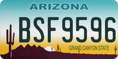 AZ license plate BSF9596