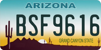 AZ license plate BSF9616