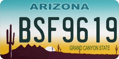 AZ license plate BSF9619