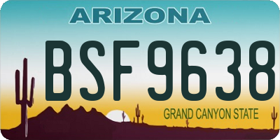 AZ license plate BSF9638