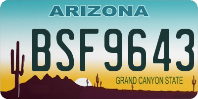 AZ license plate BSF9643