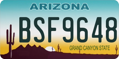 AZ license plate BSF9648