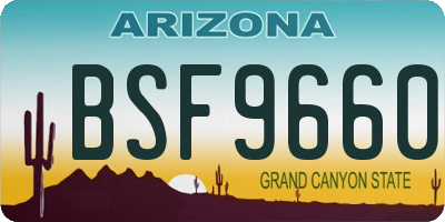 AZ license plate BSF9660