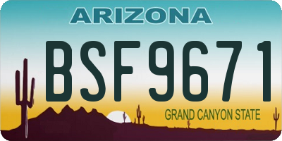 AZ license plate BSF9671
