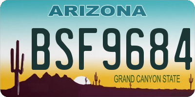 AZ license plate BSF9684