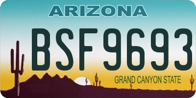 AZ license plate BSF9693