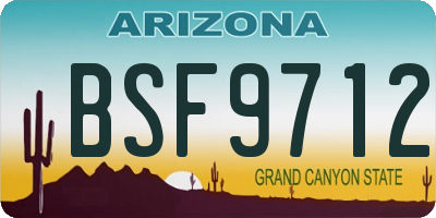 AZ license plate BSF9712