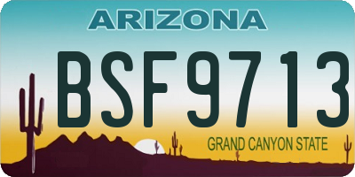 AZ license plate BSF9713