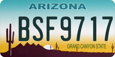 AZ license plate BSF9717