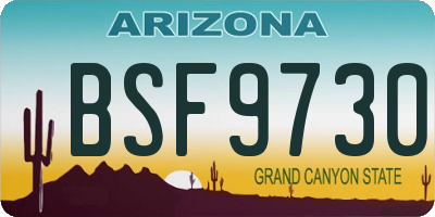 AZ license plate BSF9730