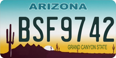 AZ license plate BSF9742