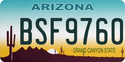 AZ license plate BSF9760