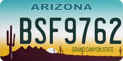 AZ license plate BSF9762