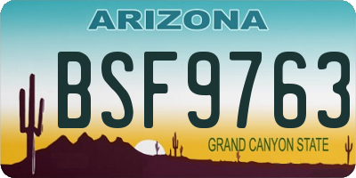 AZ license plate BSF9763