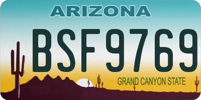 AZ license plate BSF9769