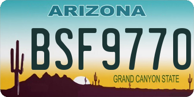 AZ license plate BSF9770