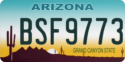 AZ license plate BSF9773