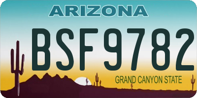 AZ license plate BSF9782