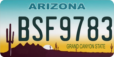 AZ license plate BSF9783