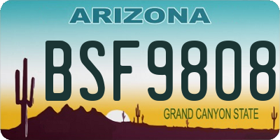 AZ license plate BSF9808