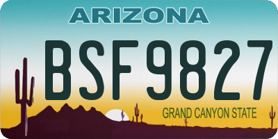 AZ license plate BSF9827