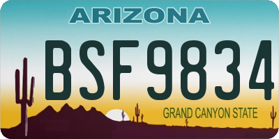 AZ license plate BSF9834