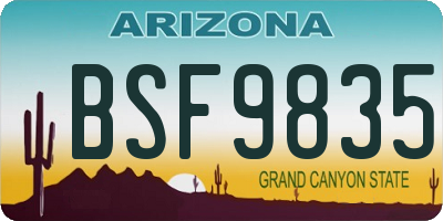 AZ license plate BSF9835