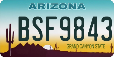 AZ license plate BSF9843