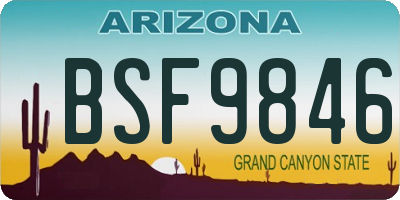 AZ license plate BSF9846