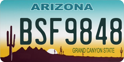 AZ license plate BSF9848