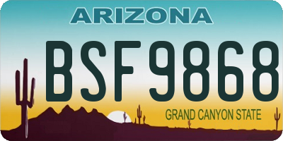 AZ license plate BSF9868