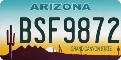AZ license plate BSF9872