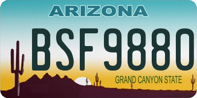 AZ license plate BSF9880