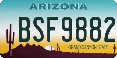 AZ license plate BSF9882