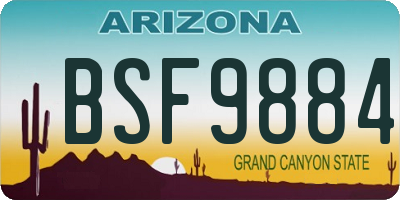 AZ license plate BSF9884