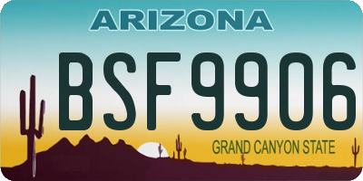 AZ license plate BSF9906
