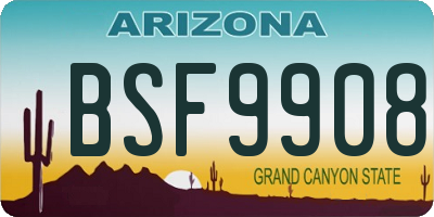 AZ license plate BSF9908
