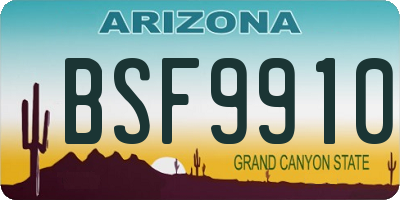 AZ license plate BSF9910