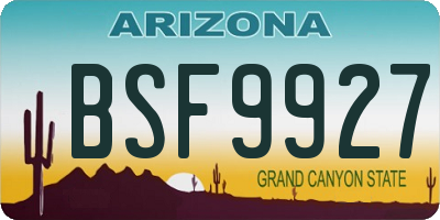 AZ license plate BSF9927
