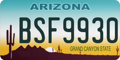 AZ license plate BSF9930