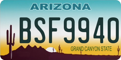 AZ license plate BSF9940