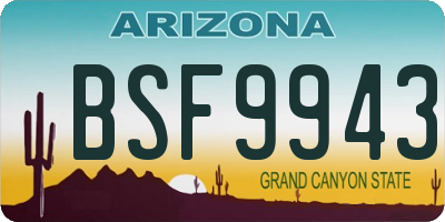 AZ license plate BSF9943