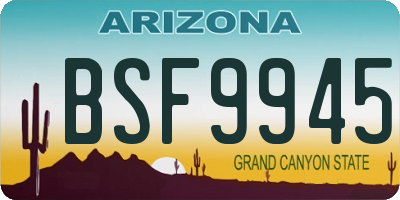 AZ license plate BSF9945