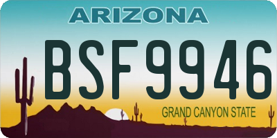 AZ license plate BSF9946