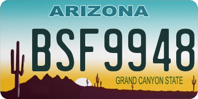 AZ license plate BSF9948