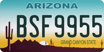 AZ license plate BSF9955