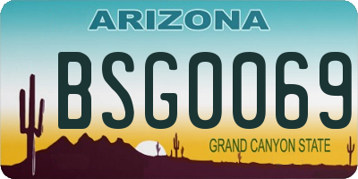 AZ license plate BSG0069