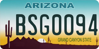 AZ license plate BSG0094